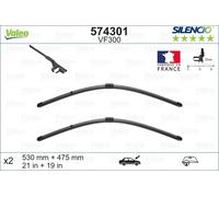 Spazzola tergicristallo VALEO Silencio Xtrm VF300, 530/475mm, Anteriore, 2 Pezzo