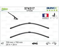VALEO Silencio Tergicristalli VF408 Kit di Spazzole tergicristallo originali Flat Blade ad Alte Prestazioni, Maggior Visibilità su Strada 700mm/700mm Anteriore Confezione da 2 574317