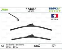VALEO Silencio Tergicristalli VF366 Kit di Spazzole tergicristallo originali Flat Blade ad Alte Prestazioni, Maggior Visibilità su Strada 550mm/550mm Anteriore Confezione da 2 574466