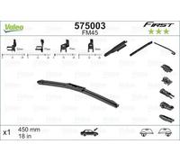 Spazzola tergicristallo VALEO First Flat Blade FM45, 450mm, Anteriore, 1 Pezzo