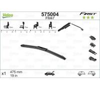 Spazzola tergicristallo VALEO First Flat Blade FM47, 475mm, Anteriore, 1 Pezzo