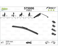 VALEO 575006 spazzola tergicristallo 530 mm flat 1 pezzo attacco a gancio auto