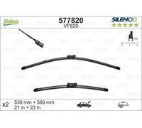 VALEO 577820 spazzola tergicristallo lunghezze 530 mm + 580 mm anteriore flat blade