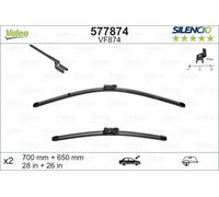 VALEO 577874 spazzola tergicristallo lunghezze 700 mm + 650 mm anteriore flat blade