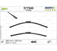 VALEO Silencio Tergicristalli VF946 Kit di Spazzole tergicristallo originali Flat Blade ad Alte Prestazioni, Maggior Visibilità su Strada 580mm/350mm Anteriore Confezione da 2 577946