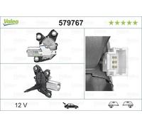 VALEO Motorino tergicristallo 579767 Posteriore – BERLINGO (2008-), PARTNER (2008-) 1 DOOR TAILG