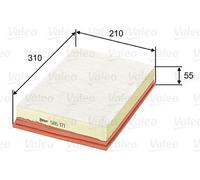 VALEO 585171 Filtro aria Filtri motore elevati proprietà di filtrazione, durevolezza, applicazione facile e precisa