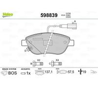 VALEO 598839 Kit pastiglie freni Anteriore per OPEL Corsa D Schrägheck (S07)
