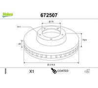 VALEO 672507 Disco freno per BMW