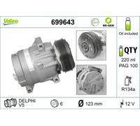 VALEO 699643 Compressore, Climatizzatore per NISSAN,OPEL,RENAULT,VAUXHALL