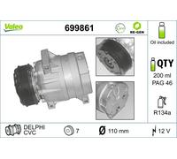 VALEO 699861 Compressore, Climatizzatore per NISSAN,OPEL,RENAULT,VAUXHALL