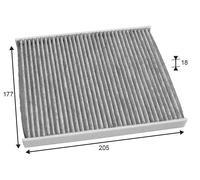 VALEO 715723 Filtro, Aria abitacolo PROTECT, Filtro anti polline al carbone attivo, Protezione contro il polline, la polvere, i batteri, i gas e i cattivi odori