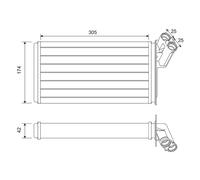 VALEO 812116 radiatore riscaldamento abitacolo 170 mm x 299 mm x 40 mm alluminio