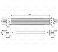 Valeo Intercooler 818545 per Fiat Fiorino Kasten/Kombi 225 e Peugeot Bipper