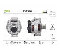 VALEO Alternatore 180A 14V per Chrysler 300 C LX Mercedes-Benz