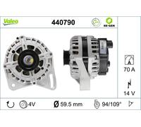 VALEO Alternatore Generatore 70A 14V Per Fiat 500 C 1.2 1.4 1.3 D Multijet