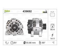VALEO Alternatore Generatore 90A 14V per Fiat Ulysse Citroën C4 C5 II