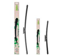 Valeo Coppia Di Spazzole Tergicristallo Flat Blade Fatte Di Materiali Naturali E Riciclati CAN87+CAN27, Anteriore, Lunghezze: 650mm+400mm, (Pack da 2)