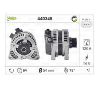 VALEO Dinamo Generatore 120A 14V per Volvo C30 Focus II Kuga I