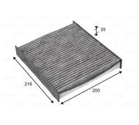 VALEO 715725 Filtro, Aria abitacolo PROTECT, Filtro anti polline al carbone attivo, Protezione contro il polline, la polvere, i batteri, i gas e i cattivi odori