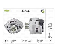 VALEO Generatore Alternatore 120A 14V Per Citroën Jumper Pritsche/Fahrgestell
