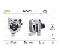VALEO Generatore Alternatore 120A 14V Per Ford Focus II DA_ HCP DP