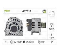 VALEO Generatore Alternatore 120A 14V Per Ford Galaxy Audi TT A2 Seat Ibiza IV
