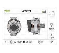VALEO Generatore Alternatore 150A 14V Per Mercedes-Benz T-Modello