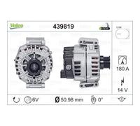 VALEO Generatore Alternatore 180A 14V Per Mercedes-Benz C-Class Cabriolet