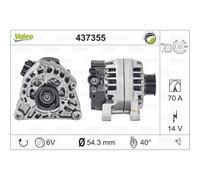 VALEO Generatore Alternatore 70A 14V Per Fiat Scudo Combinato Citroën Jumpy