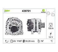 Valeo Generatore per Citroen DS Fiat Peugeot Specchio Braccio Corto