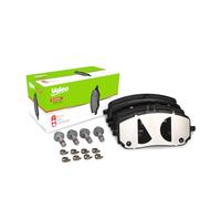 VALEO Imbottiture per freni Expert 302550A, Set di 4 imbottiture, Asse anteriore, Completamente dotato di accessori montati - Certificate ECE-R90