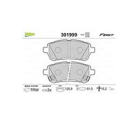 VALEO - Imbottiture per freni First - 301999 - Set di 4 imbottiture - Asse Anteriore - Completamente dotato di accessori montati.