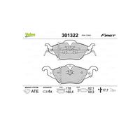 VALEO - Imbottiture per freni First - 301322 - Set di 4 imbottiture - Asse Anteriore - Completamente dotato di accessori montati.
