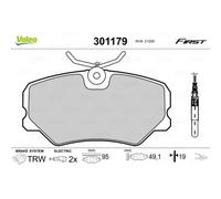 VALEO Pastiglie Freno Bremsbelegsatz Frontale Sistema TRW per Peugeot 405 II