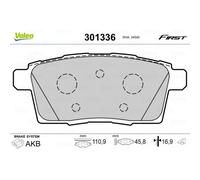 VALEO Pastiglie Freno Bremsbelegsatz Posteriore per Mazda CX-7 CX-9