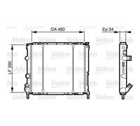 VALEO Radiatore Acqua Alluminio per Renault Kangoo Express FC0/1_ 1.2 1.9