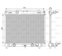 VALEO Radiatore motore 701568 478x350x16 mm alluminio