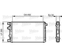 VALEO Radiatore motore 732789 450x285x34 mm alluminio