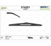 VALEO Silencio Tergicristallo VR57 Spazzola Tergicristallo Convenzionale di Lunga Durata, Resistente, ottima per Tutte le Stagioni 345mm Posteriore Confezione da 1, singola 574201