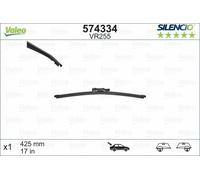 Valeo Silencio Piatto Spazzola Tergicristallo - Posteriore - 17 " - Per VW