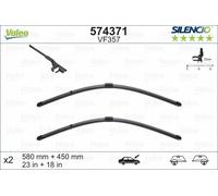 Spazzola tergicristallo VALEO Silencio Xtrm VF357, 580/450mm, Anteriore, 2 Pezzo