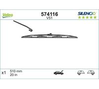 VALEO SILENCIO STANDARD SILENCIO CONVENTIONAL SINGLE Tergicristalli per MG MG TF