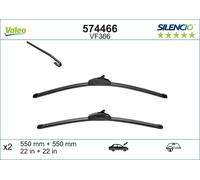 VALEO Silencio Tergicristalli VF366 Kit di Spazzole tergicristallo originali Flat Blade ad Alte Prestazioni, Maggior Visibilità su Strada 550mm/550mm Anteriore Confezione da 2 574466