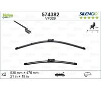 VALEO Silencio Tergicristalli VF326 Kit di Spazzole tergicristallo originali Flat Blade ad Alte Prestazioni, Maggior Visibilità su Strada 530mm/475mm Anteriore Confezione da 2 574382