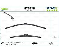 VALEO Silencio Tergicristalli VF986 Kit di Spazzole tergicristallo originali Flat Blade ad Alte Prestazioni, Maggior Visibilità su Strada 680mm/350mm Anteriore Confezione da 2 577986
