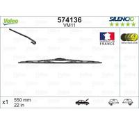 VALEO Silencio Tergicristallo VM11 Spazzola Tergicristallo Convenzionale, Durevole e Resistente, per Tutte le Stagioni, 550mm Confezione da 1, singola 574136
