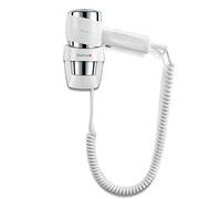 Valera Action Super Plus 1600 White, asciugacapelli con supporto murale per alberghi e strutture ricettive, 1600 watt, Bianco/Cromo