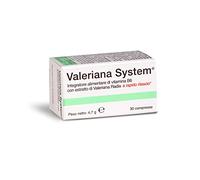 Valeriana System, Integratore Alimentare a Base di Valeriana e Vitamina B6, Rimedio Naturale per Ansia e Insonnia, Favorisce il Rilassamento, Confezione da 30 Compresse, 20 g