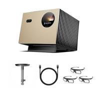 Valerion Home Cinema Bundle - Acquista 1, Ricevi 5: Pro Proiettore Laser 4K 2500 ISO Lumen + Supporto da Soffitto + 3× Occhiali 3D + Cavo HDMI